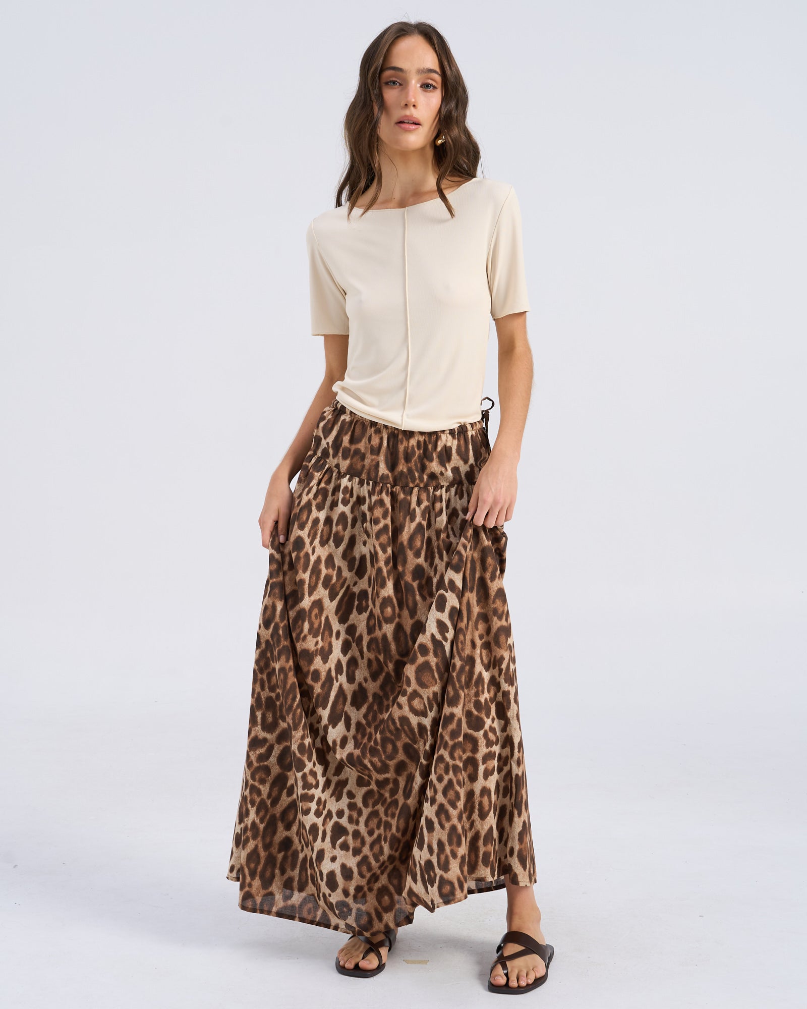 VMROXANNE LEOPARD MAXI SKIRT